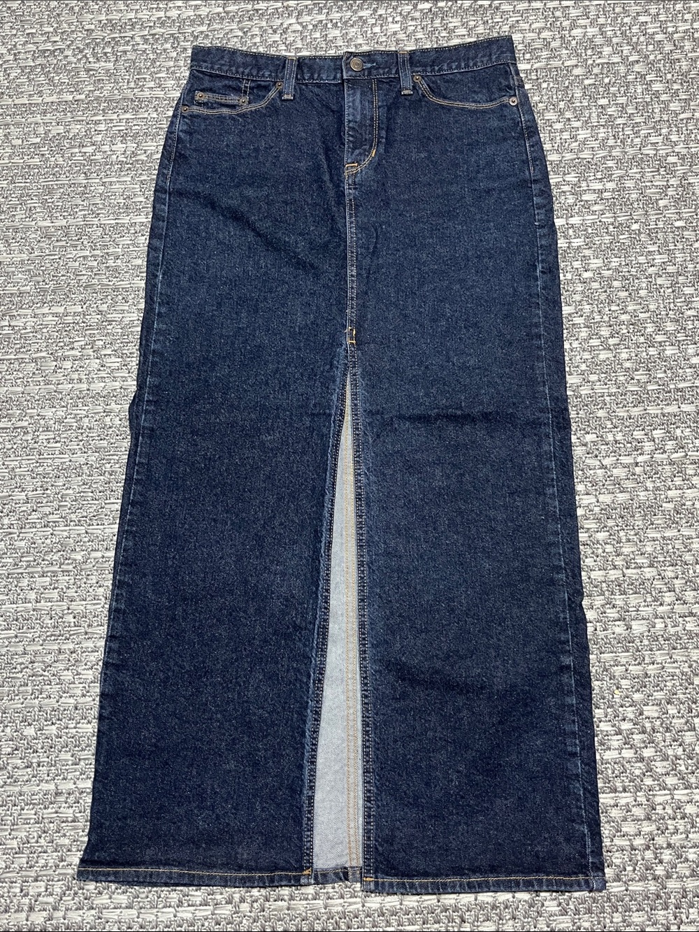 Gap Jeans | Long Jean Skirt With Split Hem Along The Front